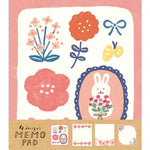 Furukawashiko Memo Pad - Flower and Rabbit