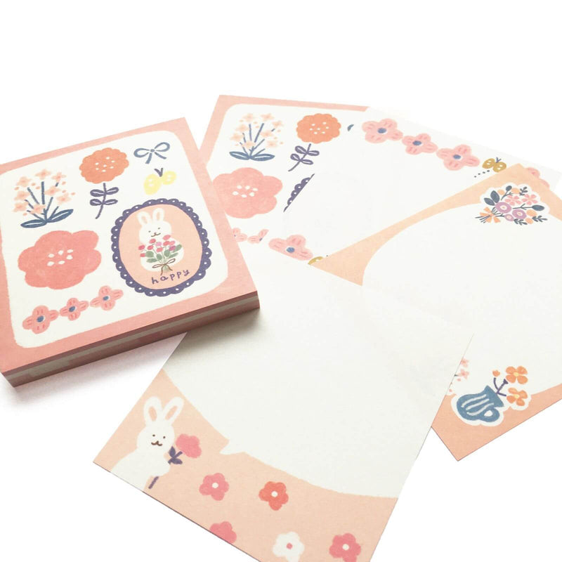 Furukawashiko Memo Pad - Flower and Rabbit