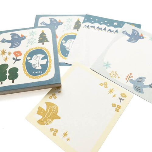 Furukawashiko Memo Pad - Glitter and Birds