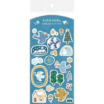 Furukawashiko Kira Seal Sticker -  Glitter and Birds