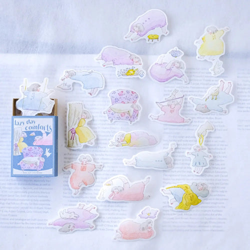 dodolulu Matchbox Sticker Flakes: Lazy Day Comforts