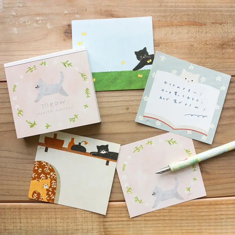 Mariko Fukuoka Memo Block - Meow