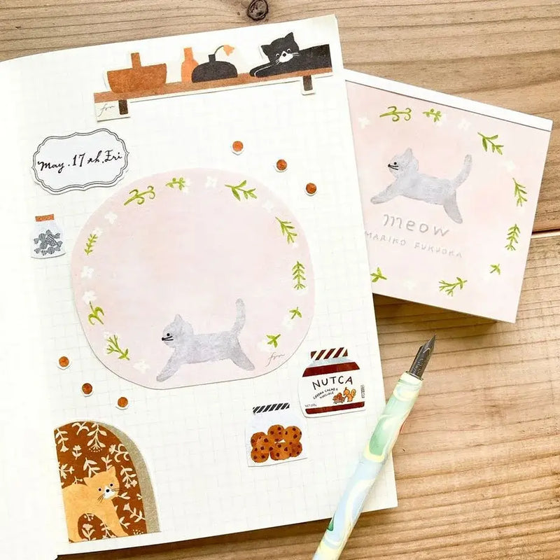 Mariko Fukuoka Memo Block - Meow