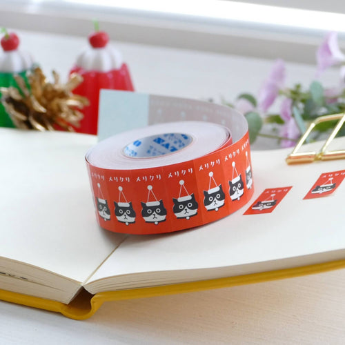 Panda Factory Price Tag Labels // Merikuri Cat (Merry Xmas Cat) (L)