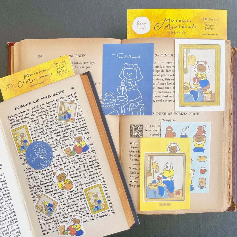 Furukawashiko Sticker Flakes - Museum Animals // Milkmaid