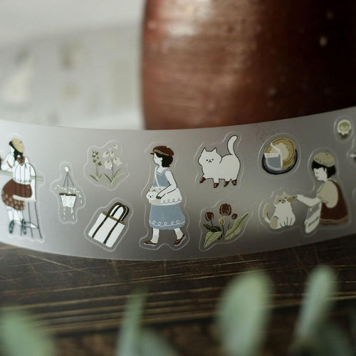 teayou Die-Cut PET Tape: Neko Cafe