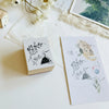 Mitobe Naoko Rubber Stamp - Cat & Flower