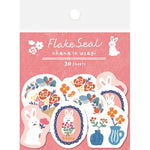 Furukawashiko Flake Seal - Flower and Rabbit