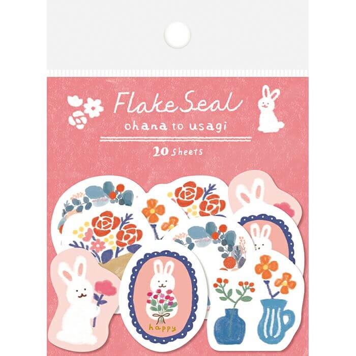 Furukawashiko Flake Seal - Flower and Rabbit
