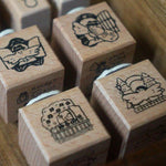 Yamadoro Double-Sided Rubber Stamp - Components of The Clock