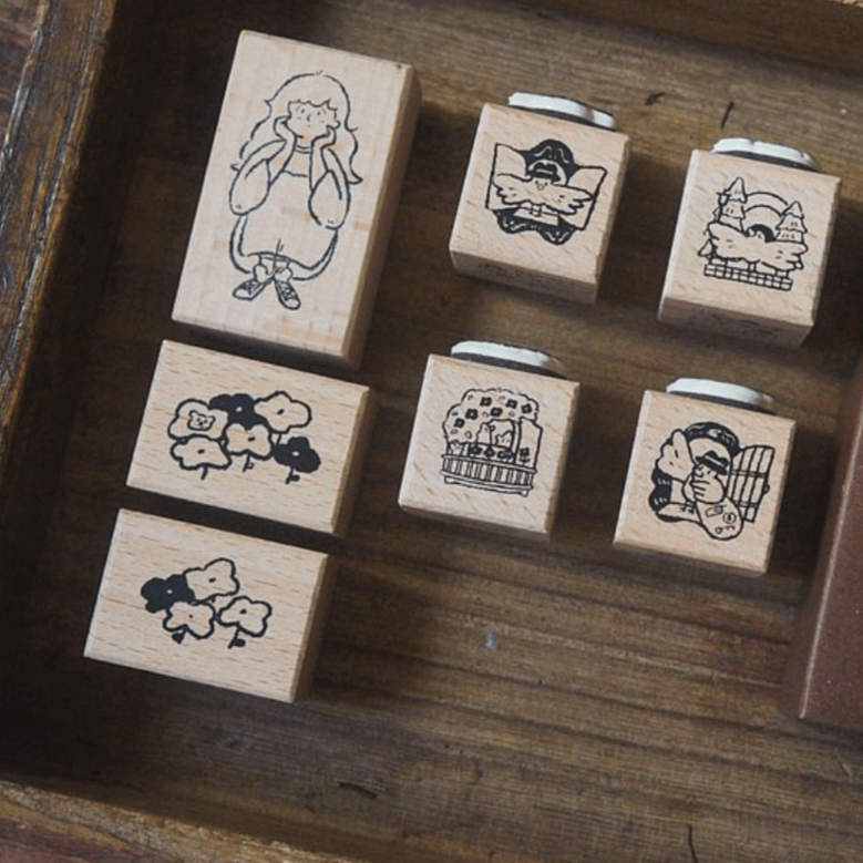 Yamadoro Rubber Stamp - Components of The Clock: Flowers