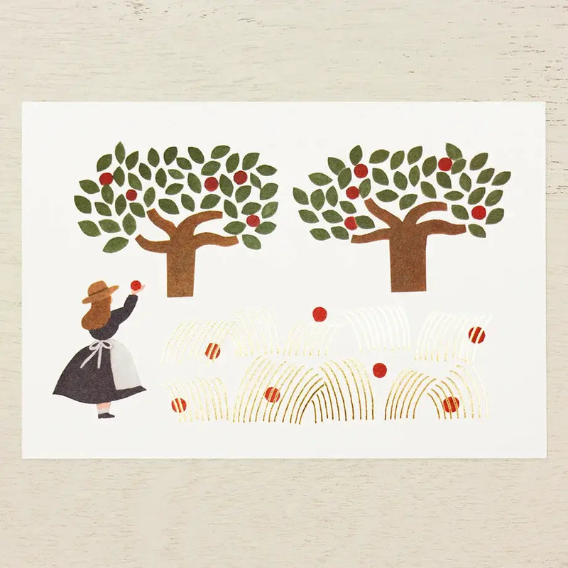 Necktie Postcard - Apple Field