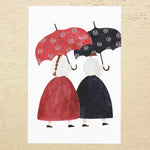 Necktie Postcard - Flower-Patterned Umbrella