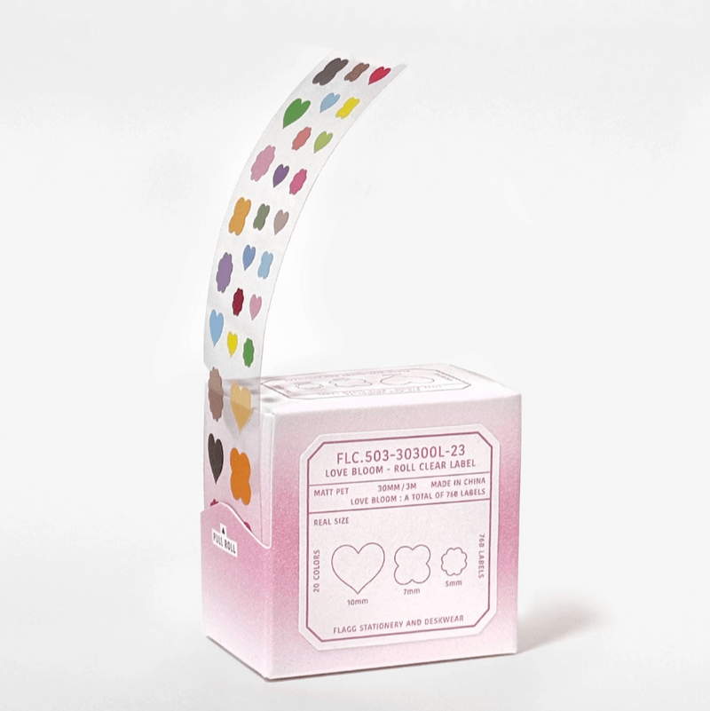 flagg Roll Clear Label - Love Bloom