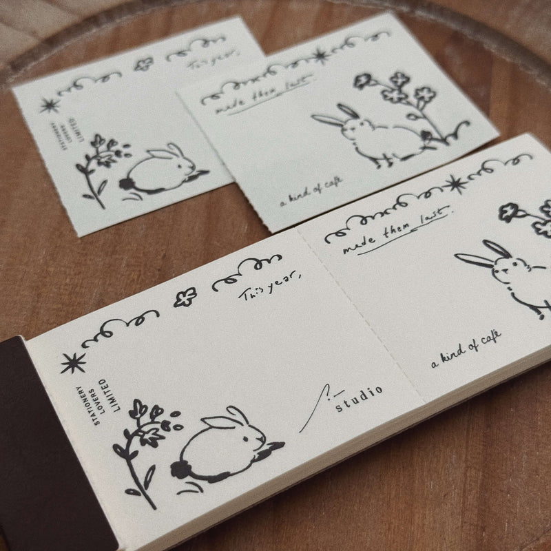 som × a kind of café Perforated Memo Pad: Gentle Rabbit Duo