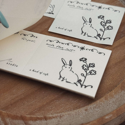 som × a kind of café Perforated Memo Pad: Gentle Rabbit Duo