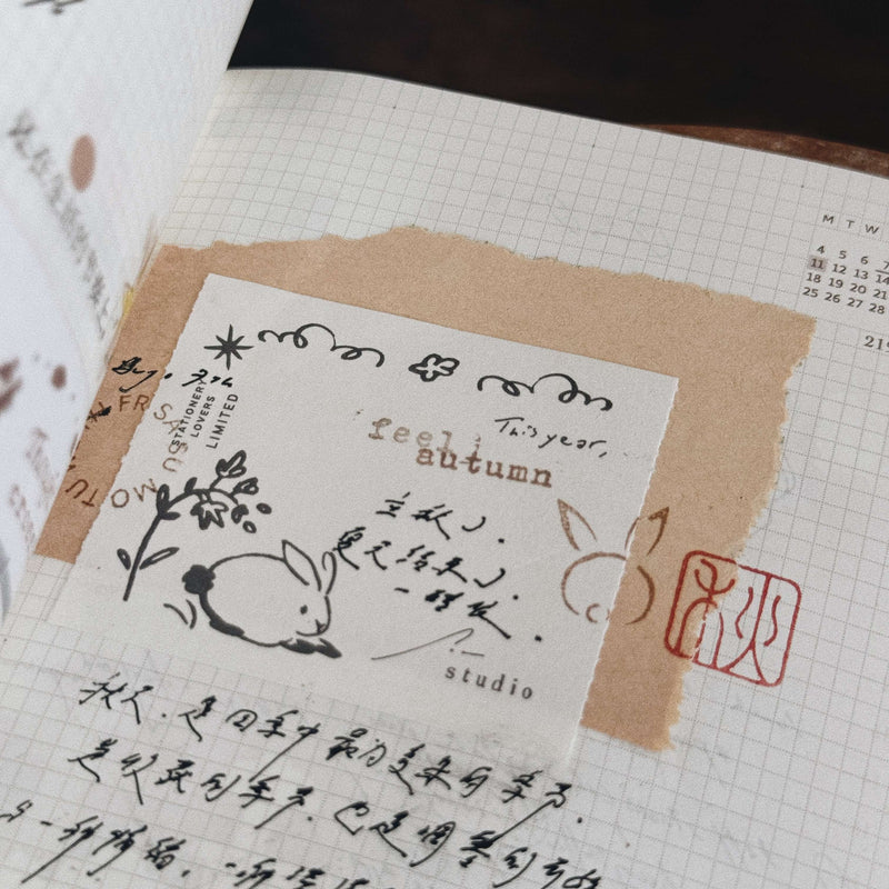 som × a kind of café Perforated Memo Pad: Gentle Rabbit Duo