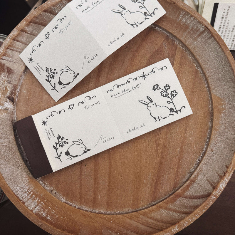 som × a kind of café Perforated Memo Pad: Gentle Rabbit Duo