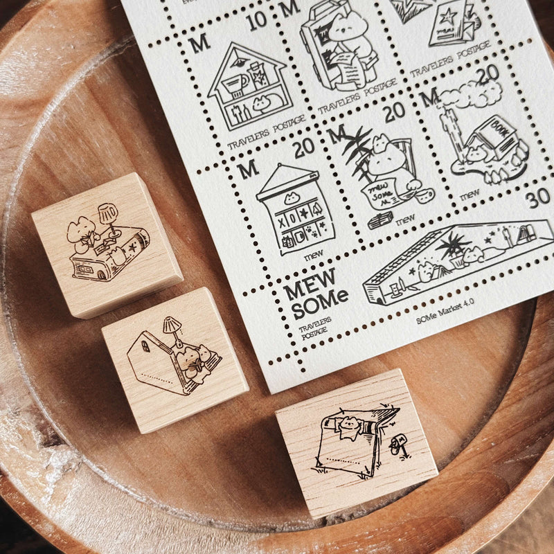 som x mewmewbeam Rubber Stamp: at my desk