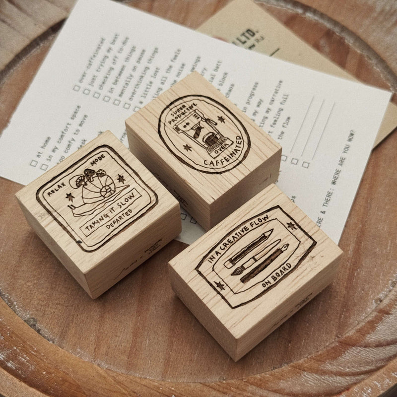 som x Morning Face Studio Rubber Stamp: Check-In Postmark
