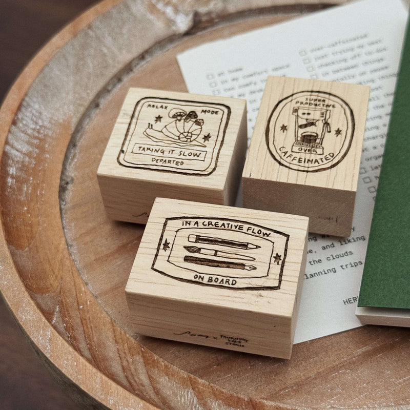 som x Morning Face Studio Rubber Stamp: Check-In Postmark