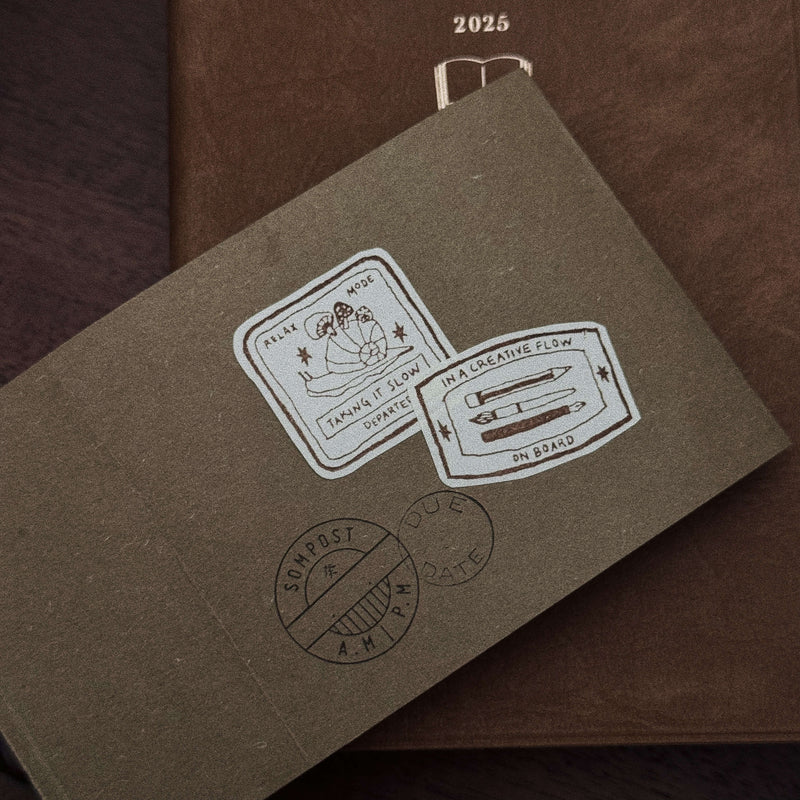 som x Morning Face Studio Rubber Stamp: Check-In Postmark