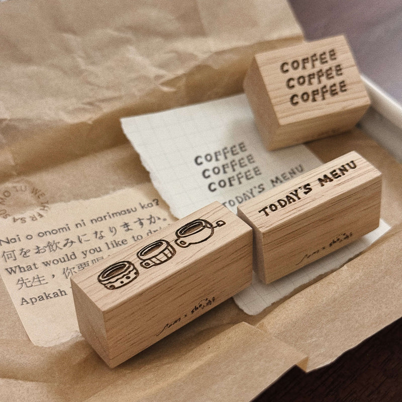 som x shō Little Happiness Rubber Stamp - Coffee & Menu (3 designs)