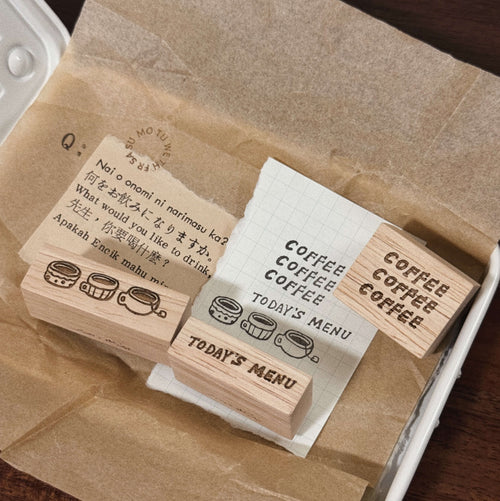 som x shō Little Happiness Rubber Stamp - Coffee & Menu (3 designs)