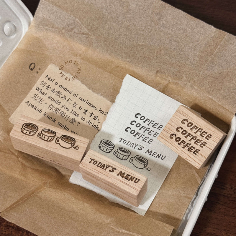 som x shō Little Happiness Rubber Stamp - Coffee & Menu (3 designs)