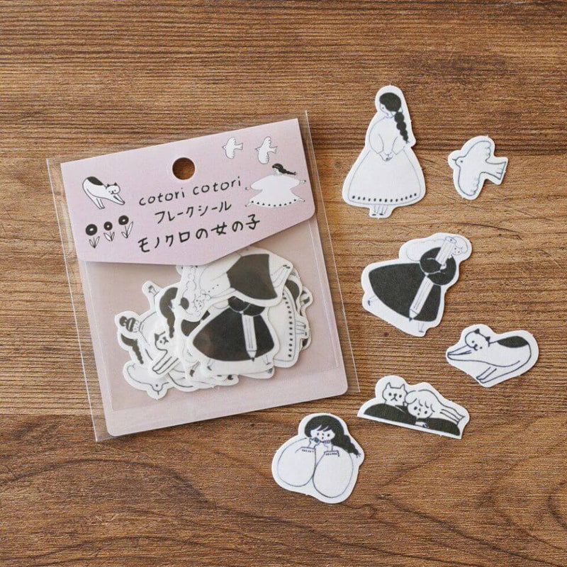 cotori cotori Sticker Flakes | Monochrome Girls