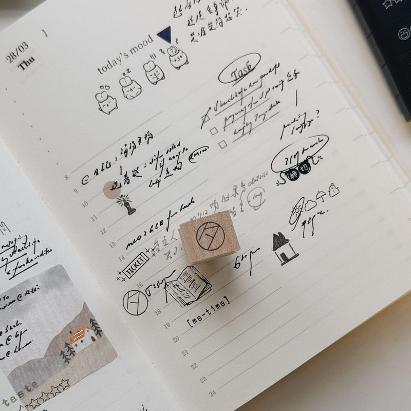 Journal Book Rubber Stamp