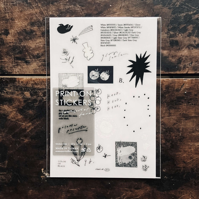 Some Sort of Fern Transfer Sticker Set - Uncolored Things (2 sheets)