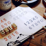 Chamil Garden Number Rubber Stamp Set - Twins