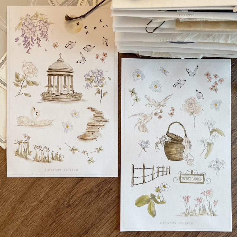 Secret Garden Washi Sticker Sheets