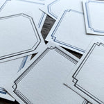 Oeda Letterpress 3 Patterns Label Book I (Red & Bronze / Blue & Black)