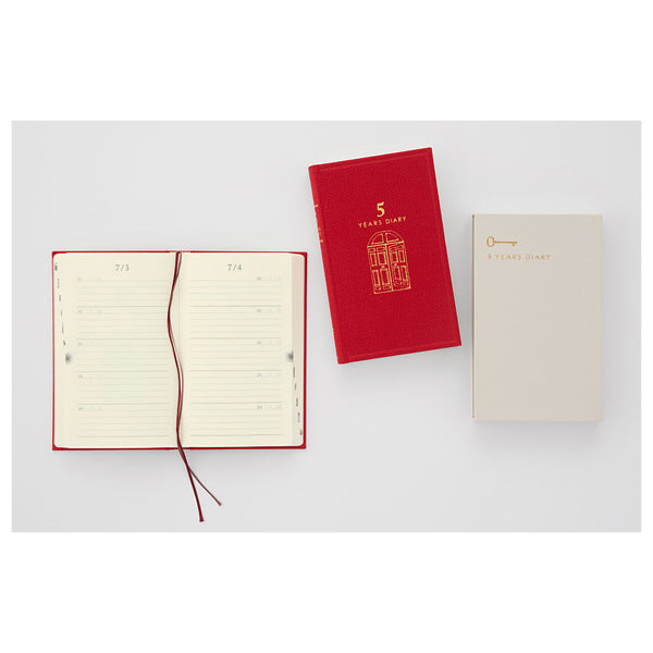 Midori 5 Years Diary Book - Red