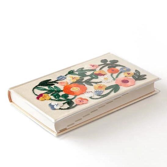 Midori 5 Years Diary Book - Embroidery Flower / Beige