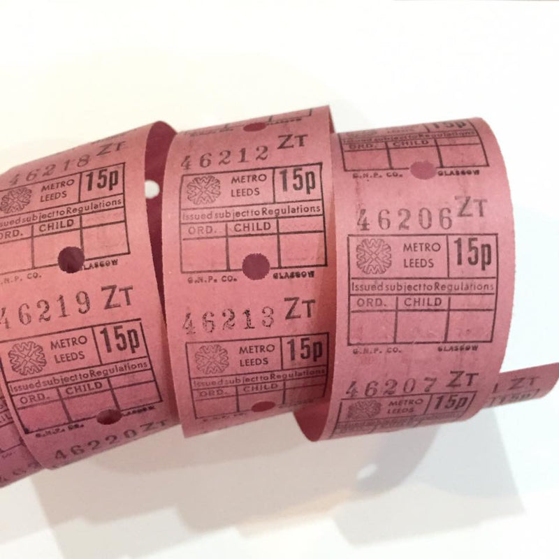 Vintage Bus Tickets Roll - Metro Leeds 15p