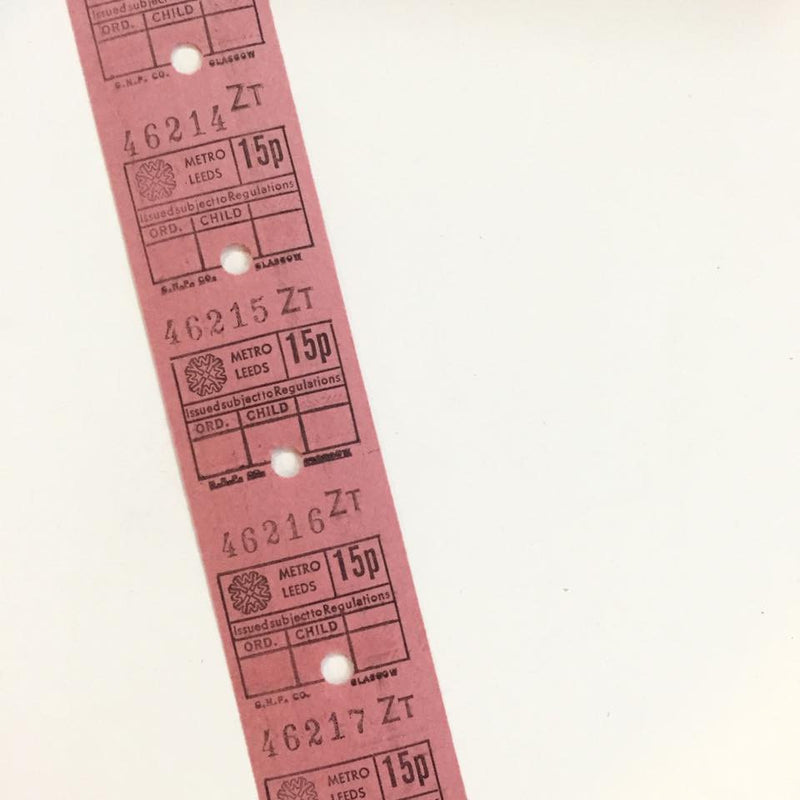 Vintage Bus Tickets Roll - Metro Leeds 15p