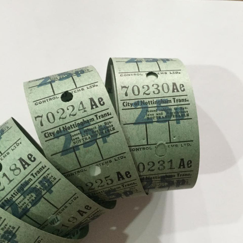Vintage Bus Tickets Roll - City of Nottingham Trans 25p