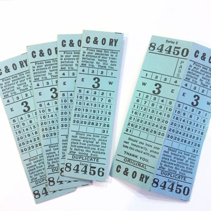 US Vintage Railroad Tickets (5pcs)