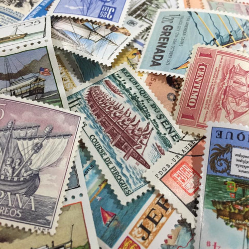 Sea Transports Theme Vintage Stamps Set