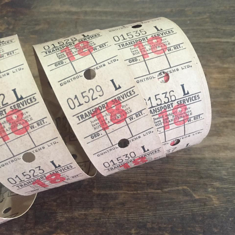 Vintage Bus Tickets Roll - Transport Services 18