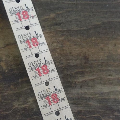 Vintage Bus Tickets Roll - Transport Services 18