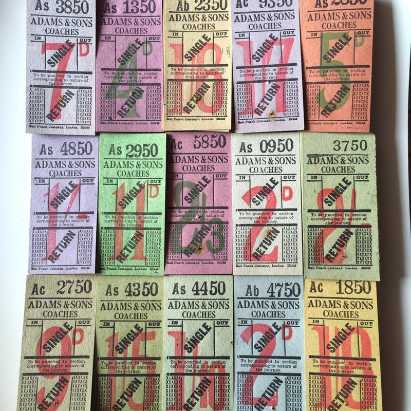 Vintage Tickets Pack - Adam & Sons Coaches Single/Return (50pcs)