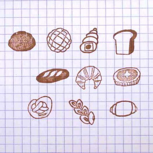36 Sublo Bread Rubber Stamps