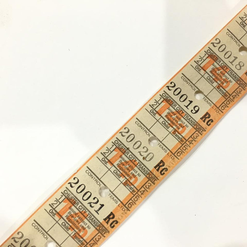 Vintage Bus Tickets Roll - Chester City Transport 14p