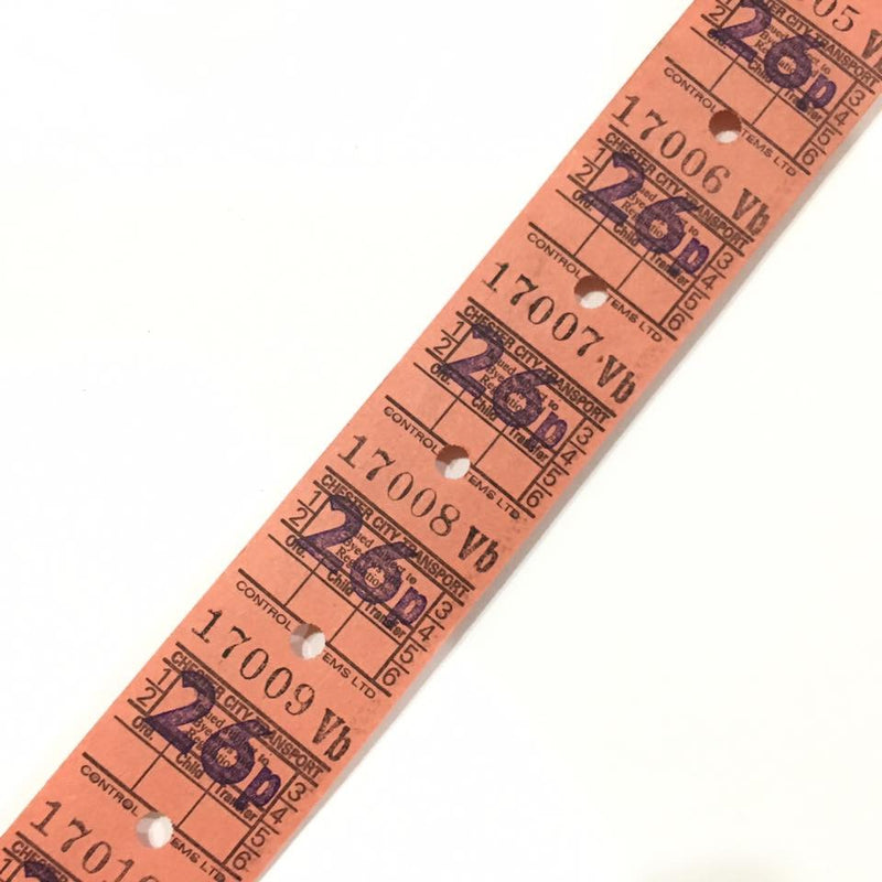 Vintage Bus Tickets Roll - Chester City Transport 26p