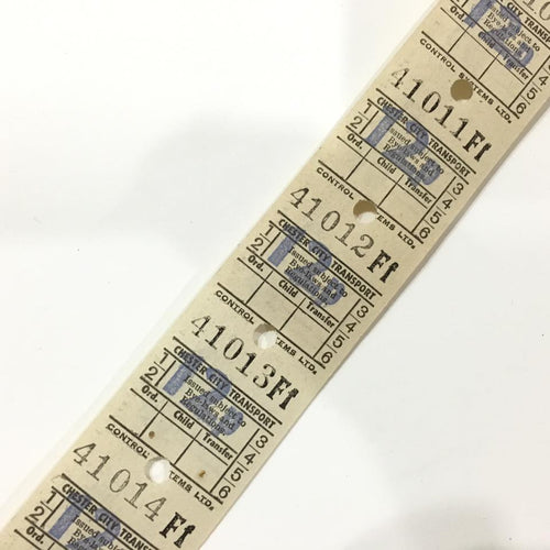 Vintage Bus Tickets Roll - Chester City Transport 12p