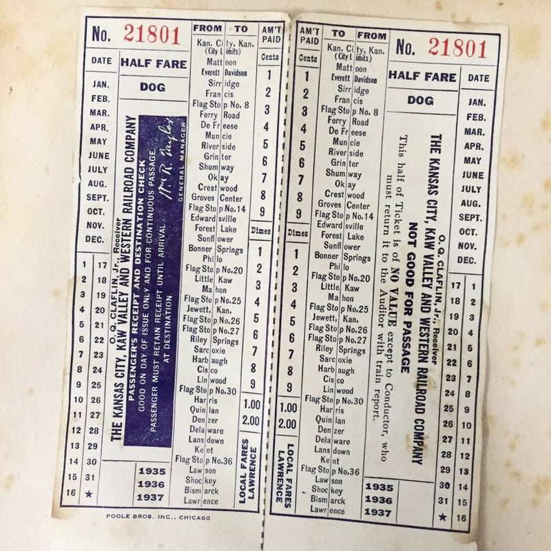 Kansas City Vintage Railroad Check (3pcs)